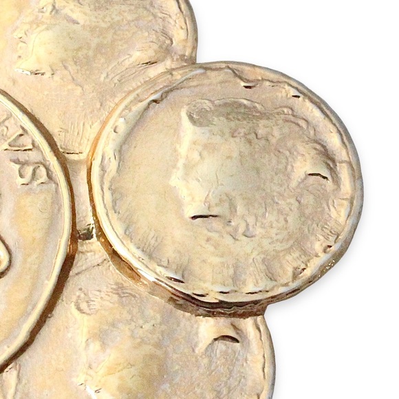 Vintage Roman Coin Belt Buckle Large Gold Tone Greco-Roman Hellenistic Style main image 3